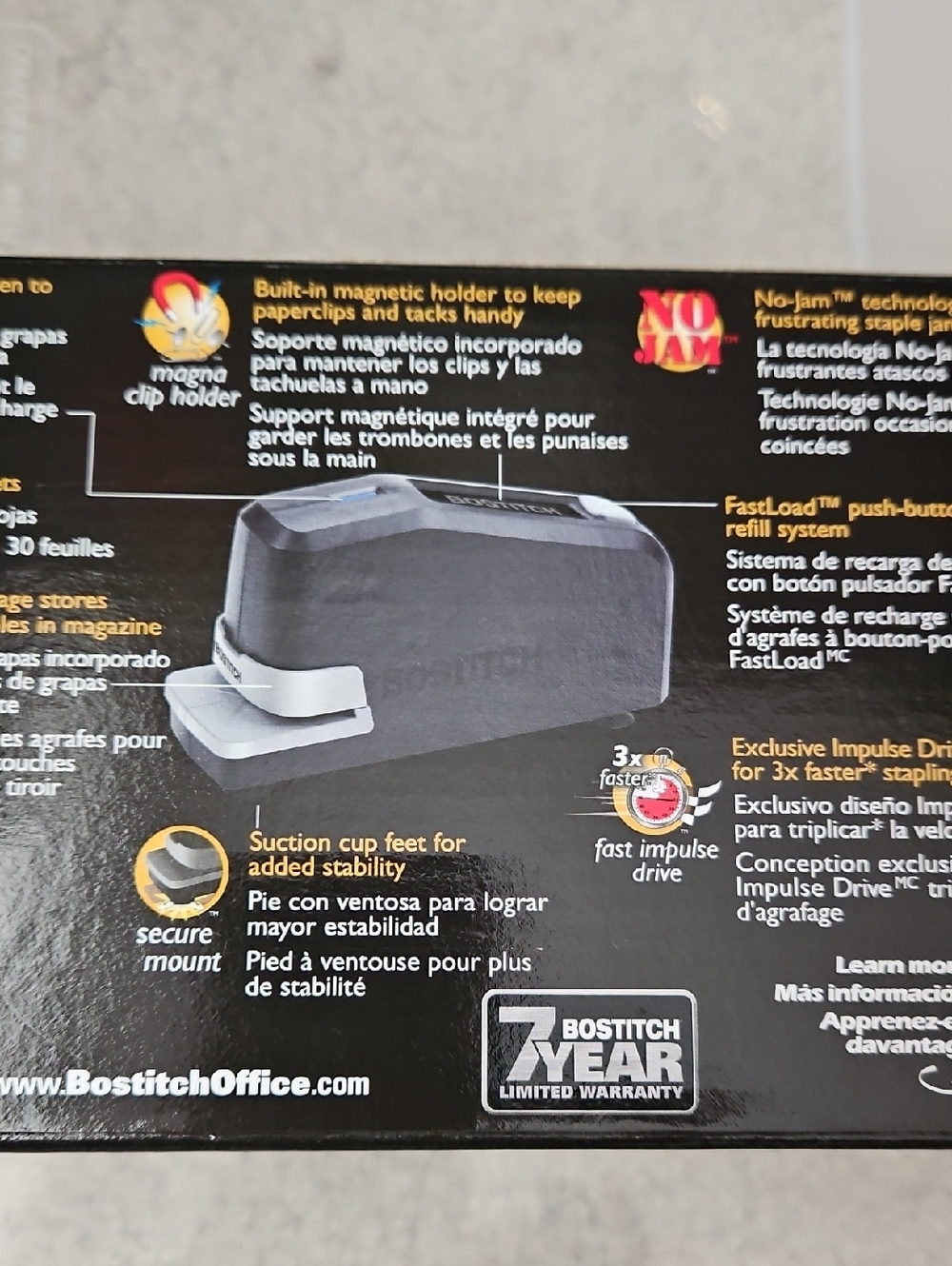 Bostitch Electric Stapler Impulse 30 Sheet Paper Capacity.